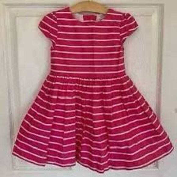 Ralph Lauren Toddler 24Mo Dress & Bloomers Set Pink White Stripe Preppy Coastal - Picture 2 of 11